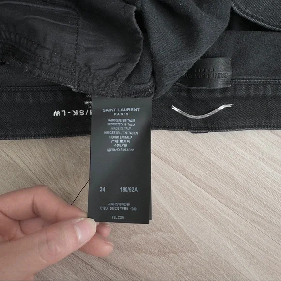Saint Laurent Black Distressed Jeans